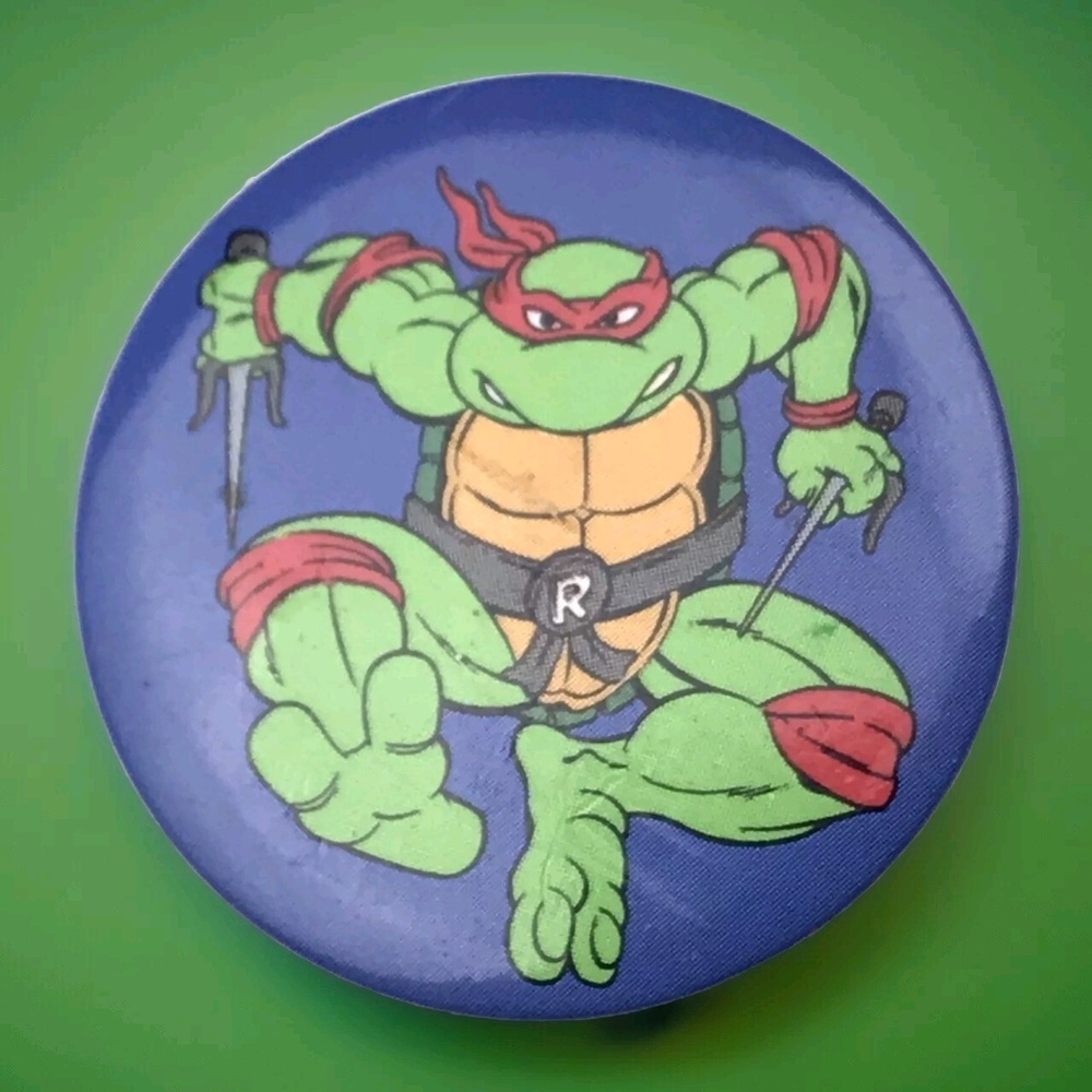 TMNT Raphael Pin Button Pinback Vintage Teenage Mutant Ninja Turtles